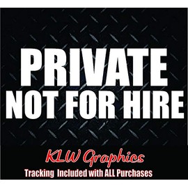 Private Not for Hire Vinyl Decal Sticker Car Diesel Truck Trailer Semi 1500 DOT