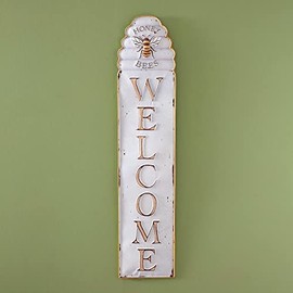 Colonial Tin Works 440224 Honey Bees Welcome Sign, 43.50-inch Height, Metal