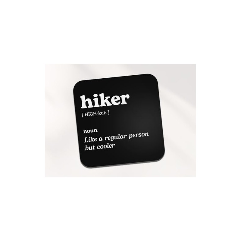 Hiker Square Coaster - Hiking Walk Sport Fan Dictionary Regular