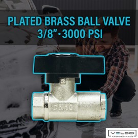 MTM Hydro Original DN10 Italian Brass Plated Ball Valve for Pressure Washing, Soft Washing and Industrial Applications