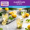 12 oz Clear Plastic Cups with Strawless Sip-Lids [50 Sets]