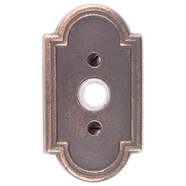 Emtek 2411 4-1/2" Height #11 Style Bronze Lighted Doorbell Rosette from the Lost, Medium Bronze