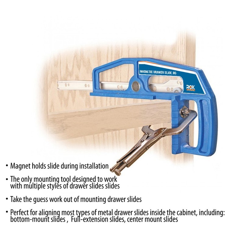 Rok Hardware Magnetic Drawer Slide Mounting Kit (Includes Tool and