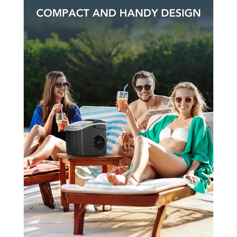 Ice Maker Countertop, Efficient Easy Carry Ice Machine, Self-Cleaning Ice