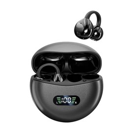 Open On Ear Headphones Bluetooth 5.4 with Headband Air Bone Conduction Wireless Headphones Air Line Bone Sound Headphones Sport with Ear Clip Wireless Earphones Bluetooth Earbuds for Running Cycling