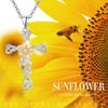 KINGWHYTE Daisy Necklace 925 Sterling Silver Celtic Cross Pendant Daisy