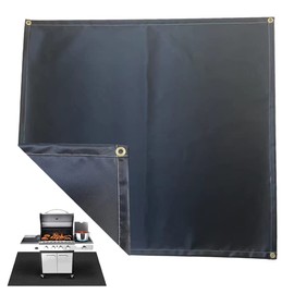 Black Fire Pit Protection for Decking, Grass, Patio - Reusable Heavy Duty Flame Retardant Mat (100 * 93)