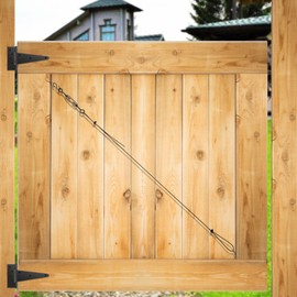 Anti Sag Gate Kit for Wooden Fence, Anti-Sagging Fence Gate Support Cable Kit in Zinc, No Sag Wooden Fence Gate Repair Kit for Outdoor, Anti-Sag Gate Frame Kit, Black, 1 Pack