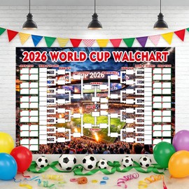 SHRAPHY Fifa - Fondo de calendario de la Copa Mundial, carteles de fútbol 2026, decoraciones de fiesta de fútbol, banderas para decoración de pared, seguidor Copa Del Mundo Mundial de 5 x 3 pies