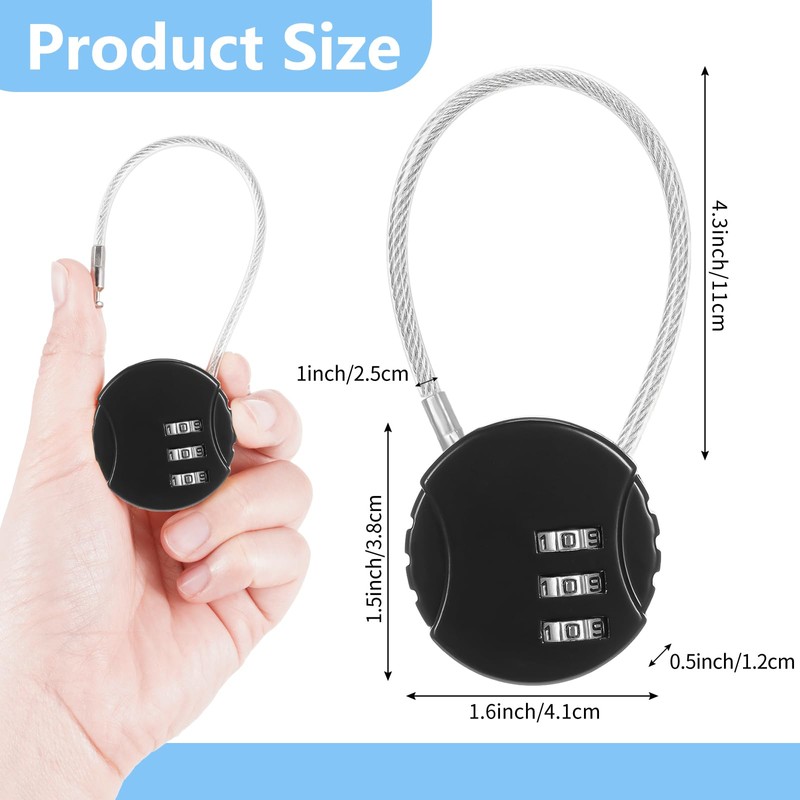 Moxweyeni 32 Pack Combination Wire Lock 3 Digit Small Combo