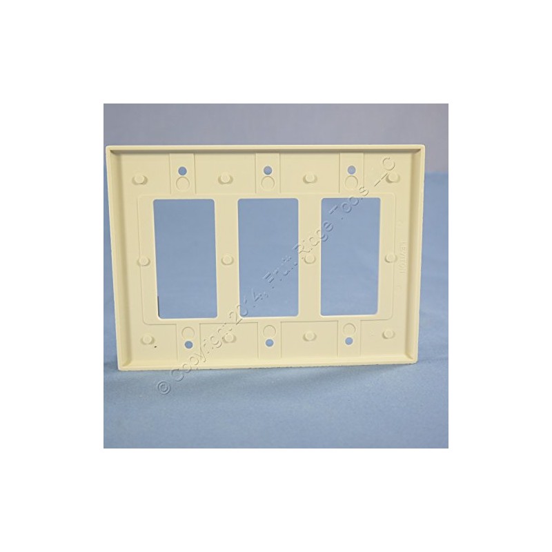 Leviton 3-Gang Decora/GFCI Device Wallplate, 80611-T, Light Almond