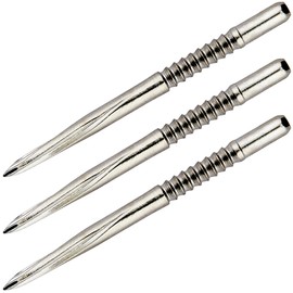 Unicorn Volute Replacement Steel Tip Dart Points | Nickel Plated Silver Colour | Shark Fin Engineered Grip | 39mm Long | 3 per Pack