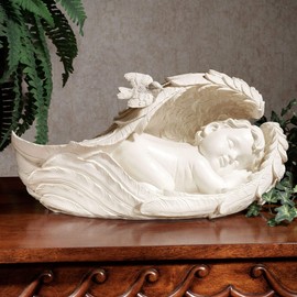 Touch of Class On Angels Wings Sculpture Soft Ivory