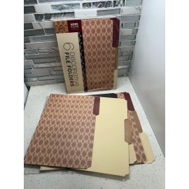 Wilson Jones Recycled Decorative File Folders Pack of 6 SEALED BRAND NEW