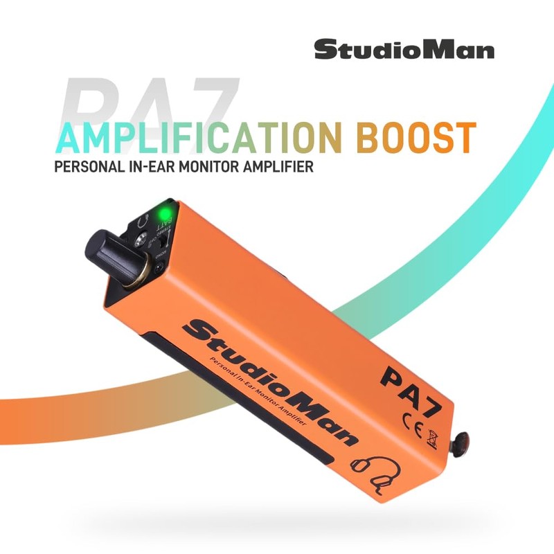 StudioMan PA7 Personal in-Ear Monitor Amplifier, Orange, 3.5mm Output XLR