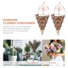 Gatuida Elegant Wall-mounted Flower Pot Rattan Cone Shaped Hanging Wall