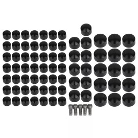 Unbranded Black 75pcs Engine Toppers Bolt Caps Covers For Harley Touring Road Street Glide