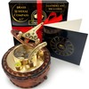 Brass Sundial Compass in Leather Case - Nautical Gifts for