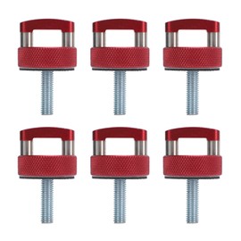 6PCS Hard Top Quick Removal Fastener Thumb Screw with D Rings Billet Aluminum for Wrangler JK JLU JT 2dr Unlimited 4dr 2007 to 2018 Red