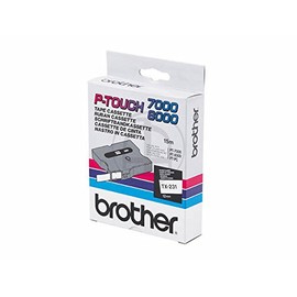 Brother Original) Brother P-Touch 8000 (Labelling Tape – Black on White P-Touch Ribbon – 12 mm x 15 m