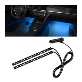 Wevdn - Tira de luces LED para interior de coche, 12 V, 24 LED, luz nocturna de neón con enchufe para encendedor de cigarrillos, kit de iluminación decorativa para debajo del salpicadero, accesorios
