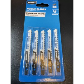 TPI Hart Jigsaw Blades 12 TPI HACJ03 Bi-Metal “Universal Shank” Fits All JigSaws