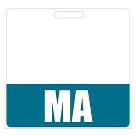 MA Badge Buddy (Teal) - Horizontal Heavy Duty Badge Tags for Medical Assistants - Double Sided Badge Identification Card