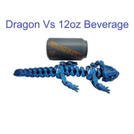 3D Printed Articulating Dragons - Choose Your Favorite Or Collect All 3! Dragon Fidget Toy, Home Office Decor Executive Desk Toys, Birthday Gift (Blue/Black)