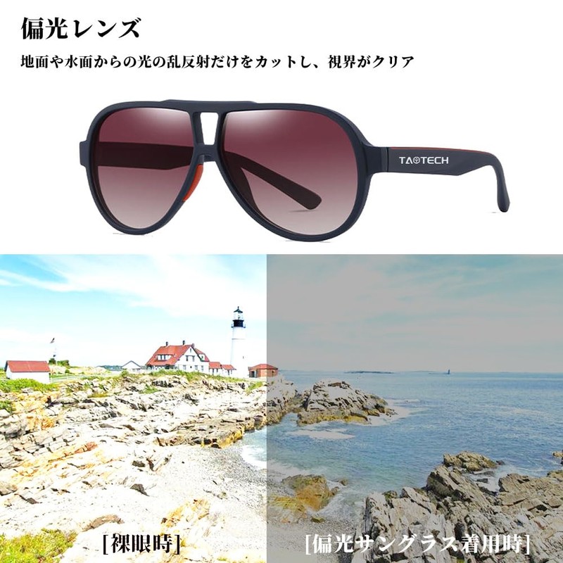 TaoTech Polarized Sunglasses, Retro Frame, Mat, UV400 Ultraviolet Rays, Reflected