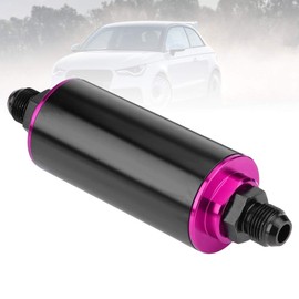 KSTE Inline Petrol Filter, Universal 100 Micron AN6 Aluminum High Flow Fuel Inline Petrol Filter Compatible with Car Truck Purple