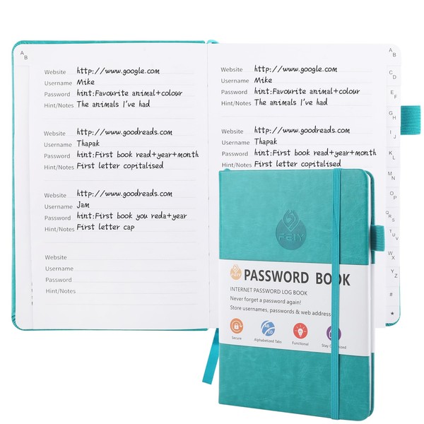 Deepton Password Book, Password Book with Index A-Z, Password Book