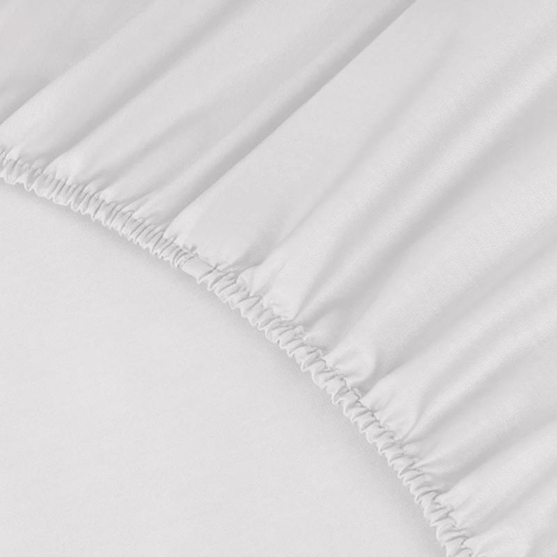 Imperial Rooms Double Fitted Sheet Brushed Microfiber White Bed Sheets