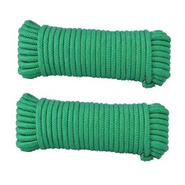 DurReus Travel Clothesline for Cruise Ship Long Cords Camper Accessories Laundry Clothes Drying Line Garage Tool Ropes Green Pack 2