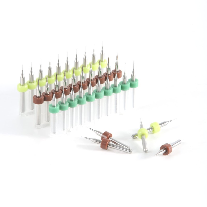 Yunguui 50pcs Micro Twist Drill Bits 0.1-0.5mm PCB Drill Bit