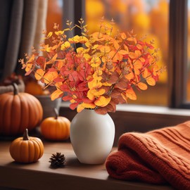 Yen Jean 10PCS Fall Decorations for Home Autumn Artificial Flowers Bouquet - Thanksgiving Fake Stems Plants Indoor Decor Outdoor Party Supplies