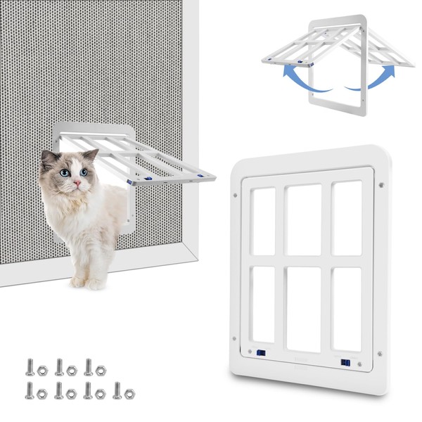 Xikulia Moustiquaire pour chat - Fermeture automatique - Porte de balcon - Verrouillable - Pour chat/chien