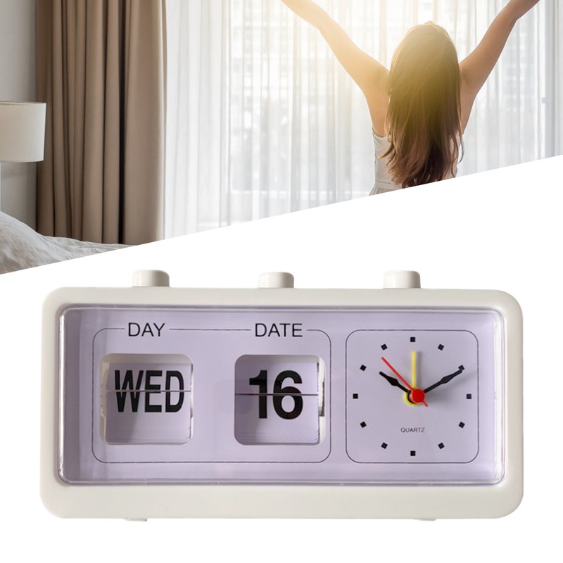 Desk Table Alarm Clock Manual Jump Calendar Desktop Alarm Clock