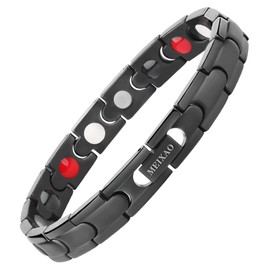 Meixao Bracelet for Men Wristband with Adjustable Length Tool Polished Stainless Steel Bracelet (Black)