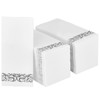 LEKOCH Pack of 100 Disposable Napkins, White with Grey Design,