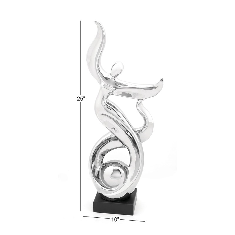 Deco 79 Ceramic People Decorative Sculpture Dancing Home Decor Statue,