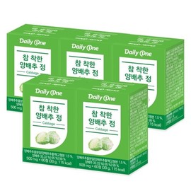 Daily One 참 착한 양배추정 500mg X 60정 5통 Gentle Cabbage Tablet 500mg X 60 Tablets - Pack of 5