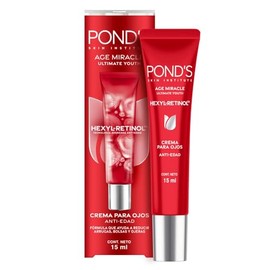 PONDS Crema para Ojos Age Miracle Ultimate Youth con Hexyl-Retinol para una piel más firme, luminosa y joven, ayuda a reducir arrugas, bolsas y ojeras 15 ml