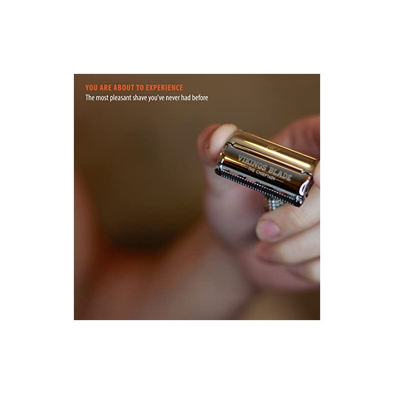 VIKINGS BLADE The Chieftain Safety Razor + Swedish Platinum Super