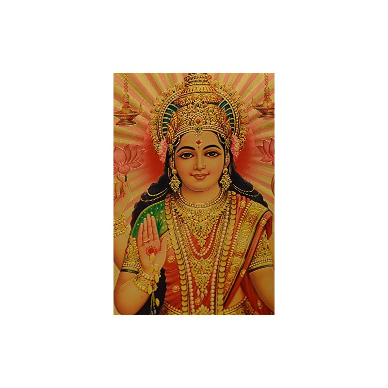 Aone Foil Religious Lakshmi Saraswati and Ganesh Poster, Multicolour, Standard