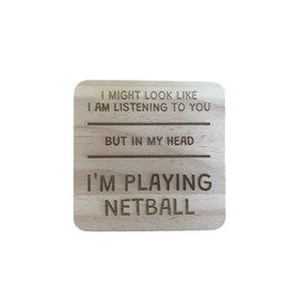 Ashton and Finch Funny Netball Coaster Laser Engraved Gift Wooden