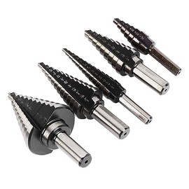 Broca Escalonada de 5 Piezas Broca Escalonada de Alta Precisión Kit de Brocas Escalonadas Multifunción para Acero Inoxidable, Metal y Plástico