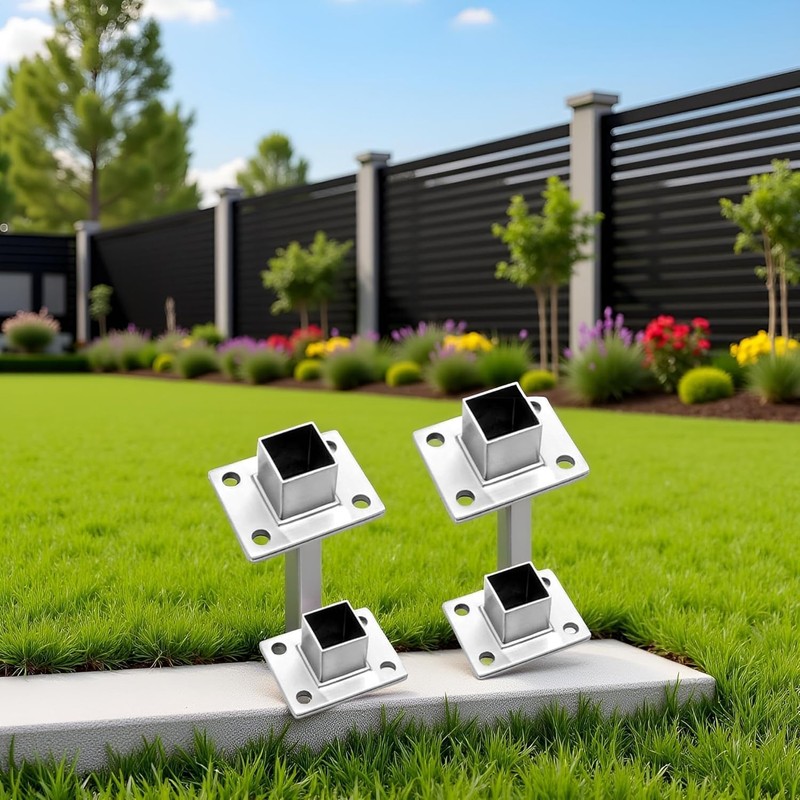 4 Pcs Square Post Bases Stainless Steel Flange Anchor Bases