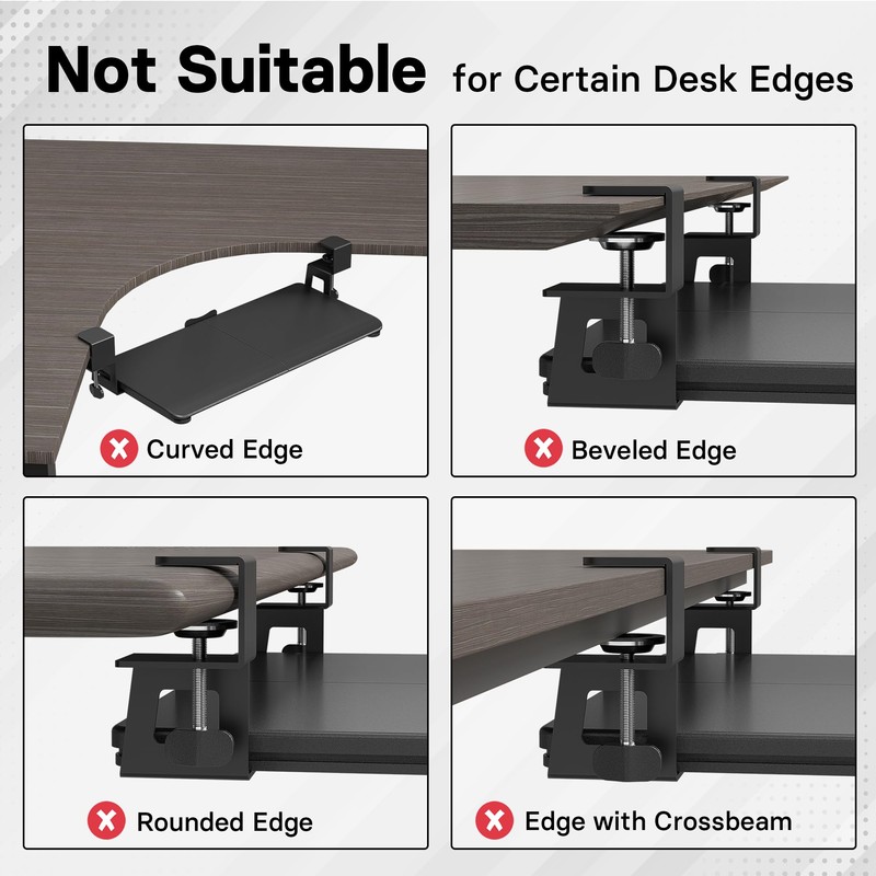BONTEC KMT01-PJ Under Desk Keyboard Tray, Pull-Out Keyboard & Mouse