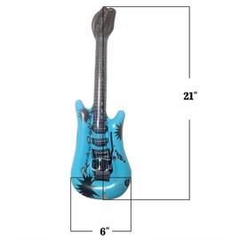 Zugar Land Rock Inflatable Mini Guitars (21 Inches) Vinyl. Perfect Party Favor, DJ Dance 80s Rocker (Mini Rock-n-Roll 6 Pink & 6 Blue (12 Pack))