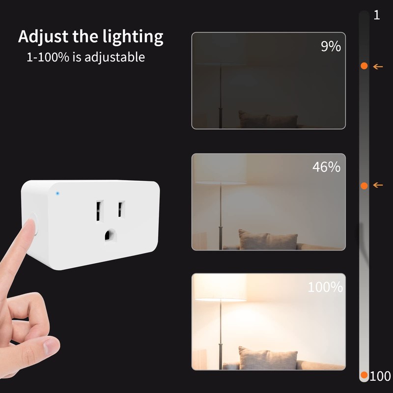 New One 2 Pack 2.4G WiFi Dimmable Smart Plug, Smart